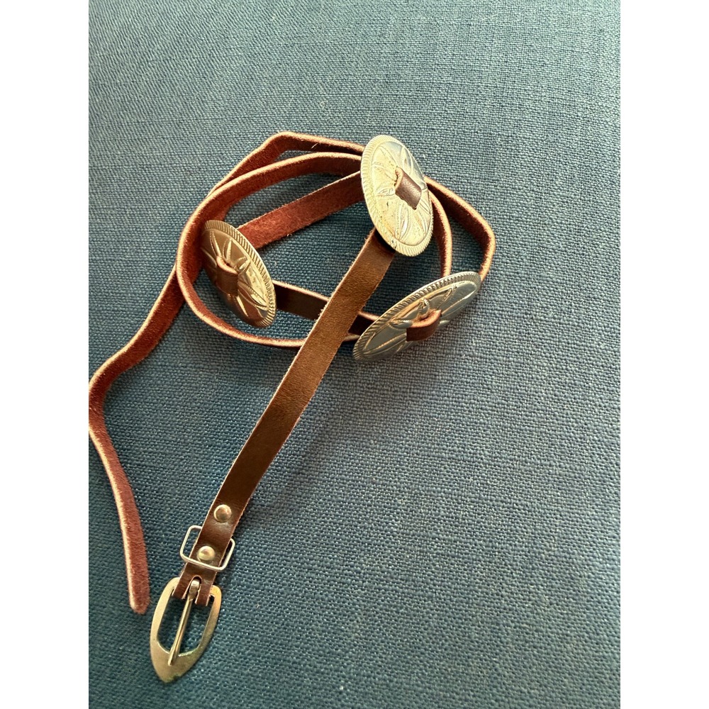 Vintage Concho Belt Women Western Boho Leather